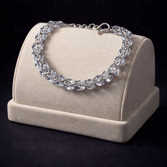Silver Tone Bracelet | Fashion Bracelet | Elegant Chain Bracelet - Picture 4 of 4
